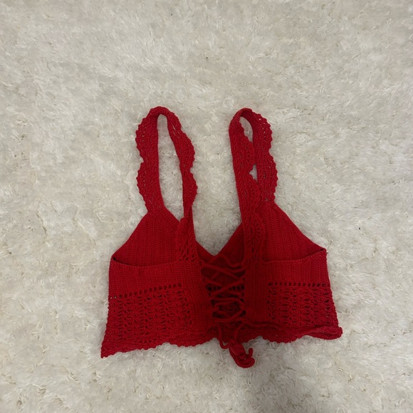 Red Knit Tank Top - Picture 2 of 3